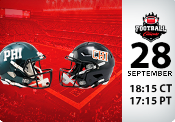 Philadelphia vs. Chicago September 28, 18:15 CT | 17:15 PT We wrap up Week 3 with a massive showdown in Chicago between two contenders to win it all.